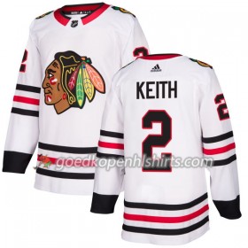 Chicago Blackhawks Duncan Keith 2 Adidas 2017-2018 Wit Authentic Shirt - Mannen